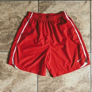 Large Red NIKE Dri-Fit Athletic Shorts
